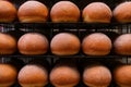 display of Bombolone doughnuts in foodgraphy photography