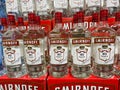 A display of  bottles of Smirnoff Vodka at a Binneys liqour store in Springfield, Illinois Royalty Free Stock Photo