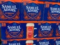 A display of boxes  of bottles of Samuel Adams Octoberfest Royalty Free Stock Photo