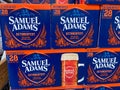 A display of boxes  of bottles of Samuel Adams Octoberfest Royalty Free Stock Photo