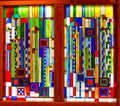 A Beautiful Frank Lloyd Wright Stained Glass at the Broadmoor Hotel Royalty Free Stock Photo