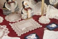 Display In Brussels Lace Shop Royalty Free Stock Photo