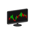 Display with Candlestick Trading Chart, Stock Market symbol. Royalty Free Stock Photo