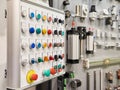 Display case buttons, switches and controls for industrial automation Royalty Free Stock Photo