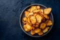 display of cassava chips in foodgraphy photography