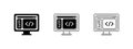 Display with coding bracket icon