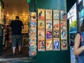 Display of colorful souvenir prints in a shop in Montmartre in Paris Royalty Free Stock Photo