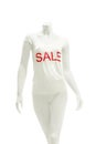 Display dummy wearing shirt with imprint sale Royalty Free Stock Photo