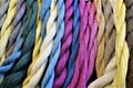 Display dyed hand-spun linen skeins. Spinning. Weaving. Fiber. Yarn. knitting.