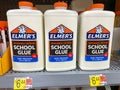 A display of Elmers Glue in the school supply aisle at a Walmart in Orlando, Florida