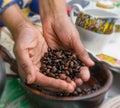 On display Ethiopian coffee beans