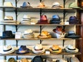 A display of men`s hats