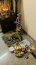 a display of food and objects during vishu