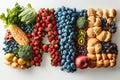 A Colorful Array of Fresh Fruits and Berries Announcing a Sale on White Background Royalty Free Stock Photo