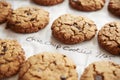 Display Of Freshly Baked Choc Chip Cookies In Coffee Shop Royalty Free Stock Photo