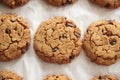 Display Of Freshly Baked Choc Chip Cookies In Coffee Shop Royalty Free Stock Photo