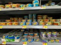 A display of Friskies Cat Food at a Walmart Superstore Royalty Free Stock Photo