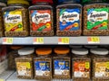 A display of Friskies Cat Food at a Walmart Superstore Royalty Free Stock Photo