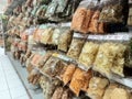 Display of group snacks in traditional markets