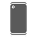 Display hole for selfie camera glyph icon, device and communication, smartphone sign, vector graphics, a solid pattern