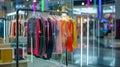 A display inside the shopping center, showcasing an array of stylish clothing Royalty Free Stock Photo