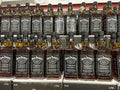 A display of Jack Daniels Tennessee Sour Mash Whiskey at a Binneys liqour store in Springfield, Illinois