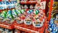 Display of the kinder chocolate range in a store