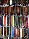 Display of leather belts