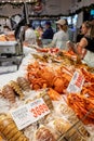 Display of lobsters and lobster tails for sale in Sydney Fish Market, Sydney, New South Wales, Australia Royalty Free Stock Photo