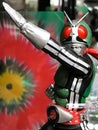 Display of Masked Rider figure model