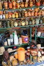 Display of mate cups at the street market in Asuncion, Paraguay