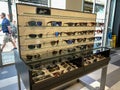 A display of Maui Jim sunglasses at Sunglass Hut retail store