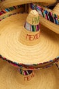 Display of mexican hats with viva mexico text