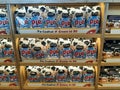 Display of milk pie, product of Chocomory on the shelf in Cimory Dairyland Pasuruan