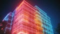 display miniature holographic projection of an apartment building Royalty Free Stock Photo