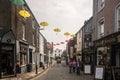 Display of multi coloured umbrellas in the market town of Ulverston