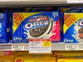 A display of packages of Oreo DoubleStuf cookie