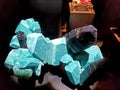 Amazonite and smoky quartz for display at the Perot Museum, Dallas