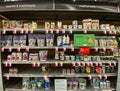 A display of pet medical aids, vitamins and supplements for sale at a Petsmart Superstore