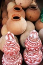 Display of pottery, Sadar Market, Jodhpur, India Royalty Free Stock Photo