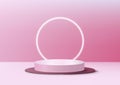 Display product podium scene. Abstact 3D product background pink rendering with circle light effect scene. Stage for product Royalty Free Stock Photo
