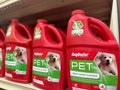 Display of Rug Doctor Pet Deep Carpet Cleaner forumla for use in the carpet cleaning machines