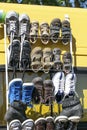 Display, second hand boy leather shoes per pairs for resale