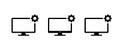 Display setting icon set for customization tools. Monitor configuration symbol for dashboard interface Royalty Free Stock Photo