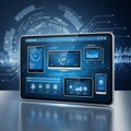 Display showcasing a user interface for Internet of Things IoT Royalty Free Stock Photo