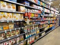 A display of snacks cracker aisle at a Whole Foods Market Grocery Store