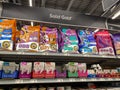 A display of Solid Gold Grain Free Cat Food at a Petsmart Superstore