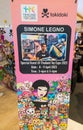 Display stand of Simone Legno creator of the lifestyle brand Tokidoki to present to fans in Bangkok