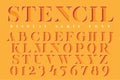 Display stencil serif antique font