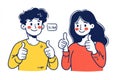 The display of thumbs up or down, coupled with positive and negative feedback, represents the disparity in user Royalty Free Stock Photo